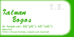 kalman bogos business card